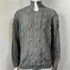 Kurtki męskie sweter solidny kolor pół turtlerek dwurzędowy dzianinowy kurtka jesień/zima 2023 Cardigan Mężczyźni