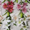 3頭の大きな革のユリのシミュレーション3Dプリンティングリリーリビングルーム花瓶偽の花の飾り飾り飾りクロスボーダー貿易fy2
