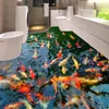 Fonds d'écran PVC Self adhésif étanche 3D Floor Floor Pond Pond PO Papier mural autocollant salle de bain Kitchen Home Decor Papel de Parede 20100