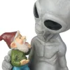 1pcs Indoor Outdoor Space Garden Decoration Alien Statue Alien Gnome Figurine Alien Miniatures Garden Figurine 231225