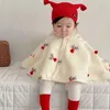 Baby Boy Girl Windproect Cloak Thicked Winter Toddle Child Plush Warmt Jacket Christmas Elk Shawl Kid Cape kläder 15y 231226