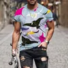 Men's T Shirts 2023 Summer T-shirt O-neck Cute Cartoon Sea Creature 3D Street Trend FT13