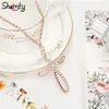 Shamty Rose Goud Kleur Glazen Kruis Hanger Ketting Oekraïne Mode-sieraden Gift312p