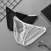 Underpants Ultra-thin Underwear Mens Sheer Mesh Sexy Panties U Convex Pouch Briefs Male Low Waist Transparent Breathable Hombre