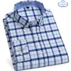 Chemises habillées pour hommes hommes Oxford mode coton à manches longues décontracté mince couleur unie Plaid imprimé rayure chemise formelle grande taille