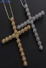 MHSSUN Big Cross Fashion Chain Necklace Mosaic Zircon Pendants Halsband Luxury Womengirls CZ Jewel Gold Silver Color4295567