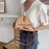 Shoulder Bags Customized wallet wicker pocket women's beach semi circular messenger bagblieberryeyes