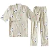 Women's Sleepwear Japanese Kimono Pajamas Cotton Men And Couples Thin Spring Summer Set Pijamas Home Nightwear Homewear