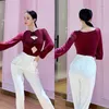 مرحلة ارتداء النساء مثير الرقص اللاتيني bodysuit أسود الأحمر جوفاء خارج التانغو قاعة الأداء الأداء سامبا رومبا رقصات ys5256