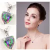 10 stks Luckyshine Uitstekende Glans Hart Regenboog MysticTopaz Edelstenen s925 Zilveren Kettingen Vrouw Cz Zirkoon Hangers Kettingen voor Weddi309S