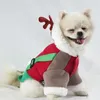 Hundkläder 2023 husdjurskläder söta hjortar förvandlas till höst- och vintersäsong Schnauzer små jul roliga kostymer