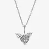 100 ٪ 925 sterling Silver Pave Heart and Angel Wings Netlaces Fashion Women Wedding Completing Jewelry Excensions 238m