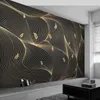 Wallpapers Custom 3D Photo Wallpaper Luxury Abstract Lines Geometric Golden Leaf Mural Living Room Sofa TV Background Home Decor Wall paper