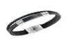 bracciale in pelle nera da uomo multistrato lavorato a maglia in nastro in acciaio inossidabile minimalismo gioielli di marca a mano per ragazzi regali66214129867686