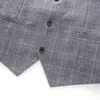 Wool Check Suit Men's Retro Tweed Groom Groomsman Wedding Vest