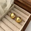 Boucles d'oreilles Punk lisse géométrique en métal, grande boule ronde pour femmes et filles, accessoires de fête, bijoux cadeau E2216