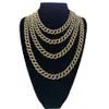 HipHop iced out Miami Cuban Link Chains Necklace For Mens Long Thick Heavy Big Bling Hip Hop Women Gold Silver Jewelry Gift340C