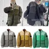 Mens Down Parka Outwear Bordado Casal Rua Quente Simples Inverno Solto Gola Gradiente Cor Ao Ar Livre Algodão Acolchoado Casaco StoneIsland Jacket367K