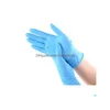 Gants de nettoyage Gants jetables en nitrile bleu poudre sans latex paquet de 100 pièces anti-dérapant anti-acide Fy9518 SS0112 livraison directe à domicile Otbmd