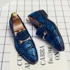 Men Dress Leather Shoes For Luxury British Gold Blue National Pattern Oxfords Classic Gentleman Wedding Prom 231226