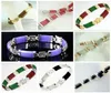 Natürliches Jade-Achat-Türkis-Edelstein-Glücksglied-Armband, silbervergoldet5007926