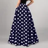 Gonne Gonna a vita alta A-line Big Swing Elegante maxi da donna con stampa a pois abbinati a colori per il ballo di fine anno