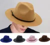 Women Men Wool Vintage Gangster Trilby Felt Fedora Hat With Wide Brim Gentleman Elegant Lady Winter Autumn Jazz Caps G UDyj1122201
