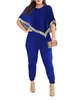 Women's Two Piece Pants Fashion Solid Color Set Sequined Batwing Sleeve Crop Top And Jogger 2024 Vintage Sets Outfits Tracksuit