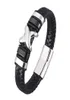 Trendy Stil Leder Armband Männer Schwarz Geflochtene Armbänder Männlichen Schmuck Party Geschenk Edelstahl Magnetische Verschluss Armreifen BB0963 Ch4521907