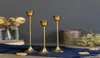 Proste momenty 3 PCSet Retro Bronze Candle Holders Wedding Party Vintage Metal Candlestick Wystrój domu świąteczne świece T28389087