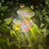 Decorative Figurines Frog Decor With Solar Light Resin Garden Statue For Passage Yard Lawn Patio Outdoor Housewarming