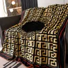 Luxury Designer Blanket black pattern printed palace court gold Printed Sofa Bed Double layer fox velvet designers rug Throw Blankets home decor