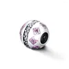 Cuentas de piedras preciosas sueltas para hacer joyas, pulseras, abalorios de órbita rosa, joyería de plata de ley 925 original