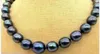 Ręcznie robione naturalne 1011 mm Tahitian Black Slimwater Hoded Pearl Naszyjnik 180390398988887