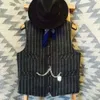 Men's Striped Suit Black Herringbone Wool Tweed Vintage Cargo Tank Top Plus Size Fit Groom Clothing Wedding Dress