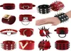 Boho Spike Rebites Pulseiras Strand Para Mulheres Punk Goth Vermelho Pu Couro Pulseira Cuff Bangles Studded Halloween Festival Jóias Har6623209