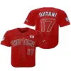 Hombres mujeres Béisbol Ohtani Jersey 17 Shotime Fans Deporte Hipster Shorts Mangas Todos los jerseys de béisbol cosidos de Japón