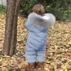 Baby Overalls Down Jacket Kids Boy Jumpsuits Toddler Girl Clothes Snow Suit Winter Coat Thick Infant Overcoat TZ305 231225