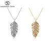 Pendanthalsband älskar Bohemian Fashion Feather Leaf Crystal Link Chain Necklace Women Valentine039S Day Gifts Collier Femme 205537201