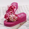 Flops Fashion Rose Flower Platform Sandals Beach Bead Bead Candy Color Floral Floral Heel Zapatos Eva Flip Flip Footwear