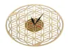 Fleur de vie intersecte anneaux géométrique horloge murale en bois géométrie sacrée découpé au laser horloge montre pendaison de crémaillère cadeau chambre décor Y2005679201