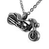 Pendant Necklaces Punk Stainless Steel Motorcycle Rider Rock Charm Keepsake Memorial Urn Necklace For Ashes