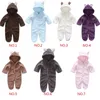 0 12månaders vinter baby rompers långärmad huva jumpsuit spädbarn småbarnskläder play dräkt 231226