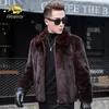 Autumn Winter Men's Faux Mink Fur Coat Lapel Thick Warm Jackets Fashion Mens Eco-Friendly Faux Fur Coats Jackets L49 231226