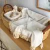 Decken Babydecke Pucken Geborenes Mädchen Junge Wickeldecke Quaste Weiche Kleinkind Kinderwagen Bettwäsche Schlafen Steppdecke Bettdecke