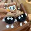 18 colors Cute Mink Fur lanyard Briquettes Keychain Car KeyRing Pendant Plush School Bag Pendant Gift kawaii backpack keychains 231226