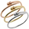 2023 Boguła ze stali nierdzewnej Gold Kolor Bracelets Bransysterię luksusowe markę stylowe śruby dla kobiet -dekoracji biżuterii ACCE246U