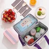 Cartoon Bear Mommy Bag Lunch Canvas Large Capacity Insulation Handbags Multifunctional Infant Thermo Bottles Mother Kids 231225