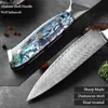 EAMASCUS Acciaio LNIFE Set Chef di cucina LNIFE Acciaio giapponese VG10 Coltelli Santoku super affilati per disossare LNIFE Manico a conchiglia squisito Nuovo256P