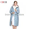 Women's Down Parkas Chch Women's Autumn Winter Fashion 2023 New Women's Quilted Down Jacket Winter Long Coat Hooded Stand Collar Parkas tyg J231226